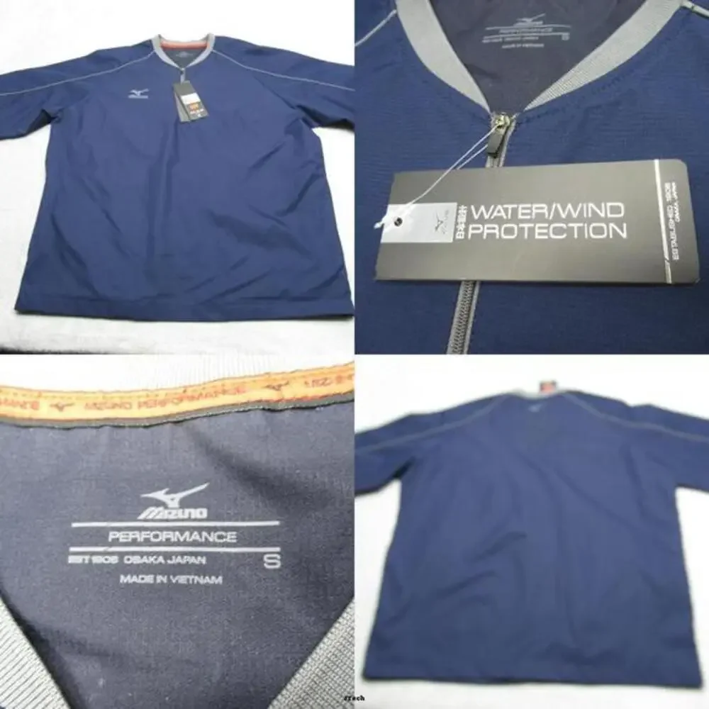 Mizuno Performance Batting Jacket Mens Small Blue Water Wind Protection NWD‎